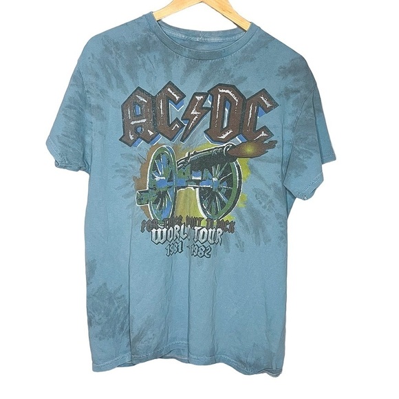 AC/DC Tie Dye For Those About to Rock World Tour Concert Band Tee M/L - Picture 1 of 4